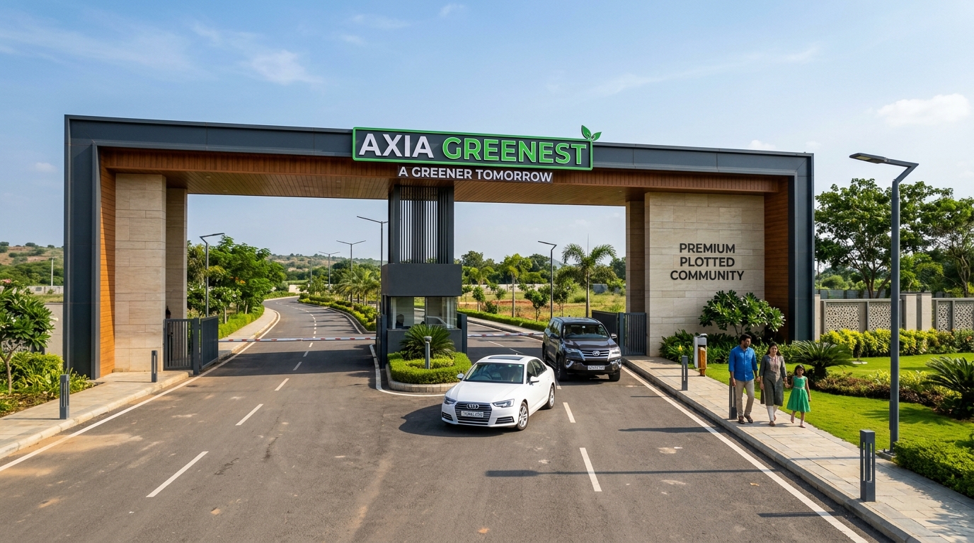 Axia GreenNest residential plotted venture entrance